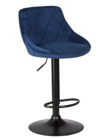 Стул барный DOBRIN LOGAN BLACK (синий велюр (MJ9-117)) -