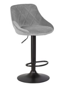 Стул барный DOBRIN LOGAN BLACK (серый велюр (MJ9-75)) -