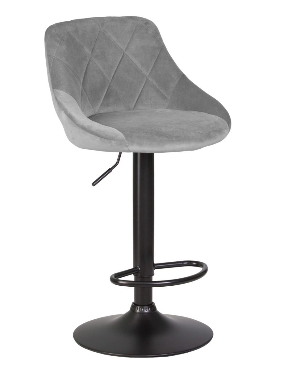 Стул барный DOBRIN LOGAN BLACK (серый велюр (MJ9-75)) -