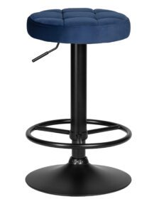 Табурет барный DOBRIN BRUNO BLACK (синий велюр (MJ9-117)) -