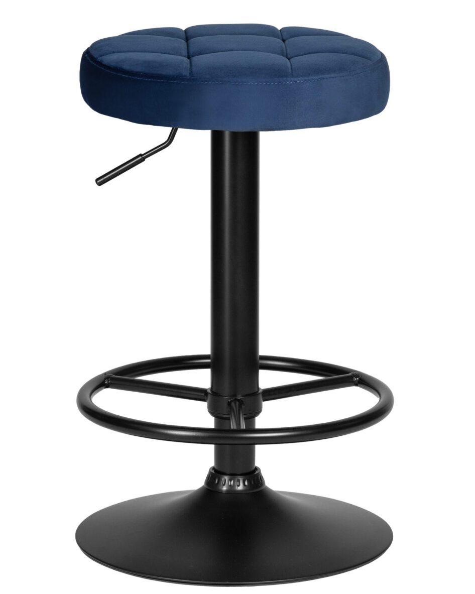 Табурет барный DOBRIN BRUNO BLACK (синий велюр (MJ9-117)) -