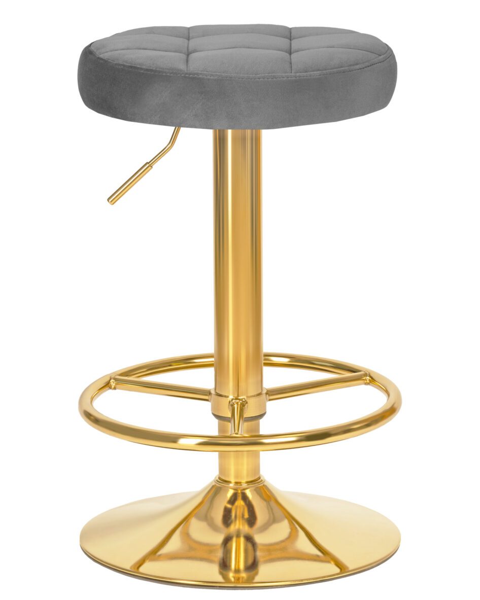 Табурет барный DOBRIN BRUNO GOLD (серый велюр (MJ9-75)) -