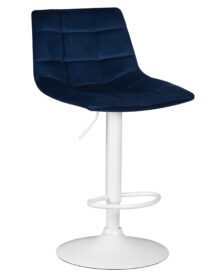 Стул барный DOBRIN TAILOR WHITE (синий велюр (MJ9-117)) -