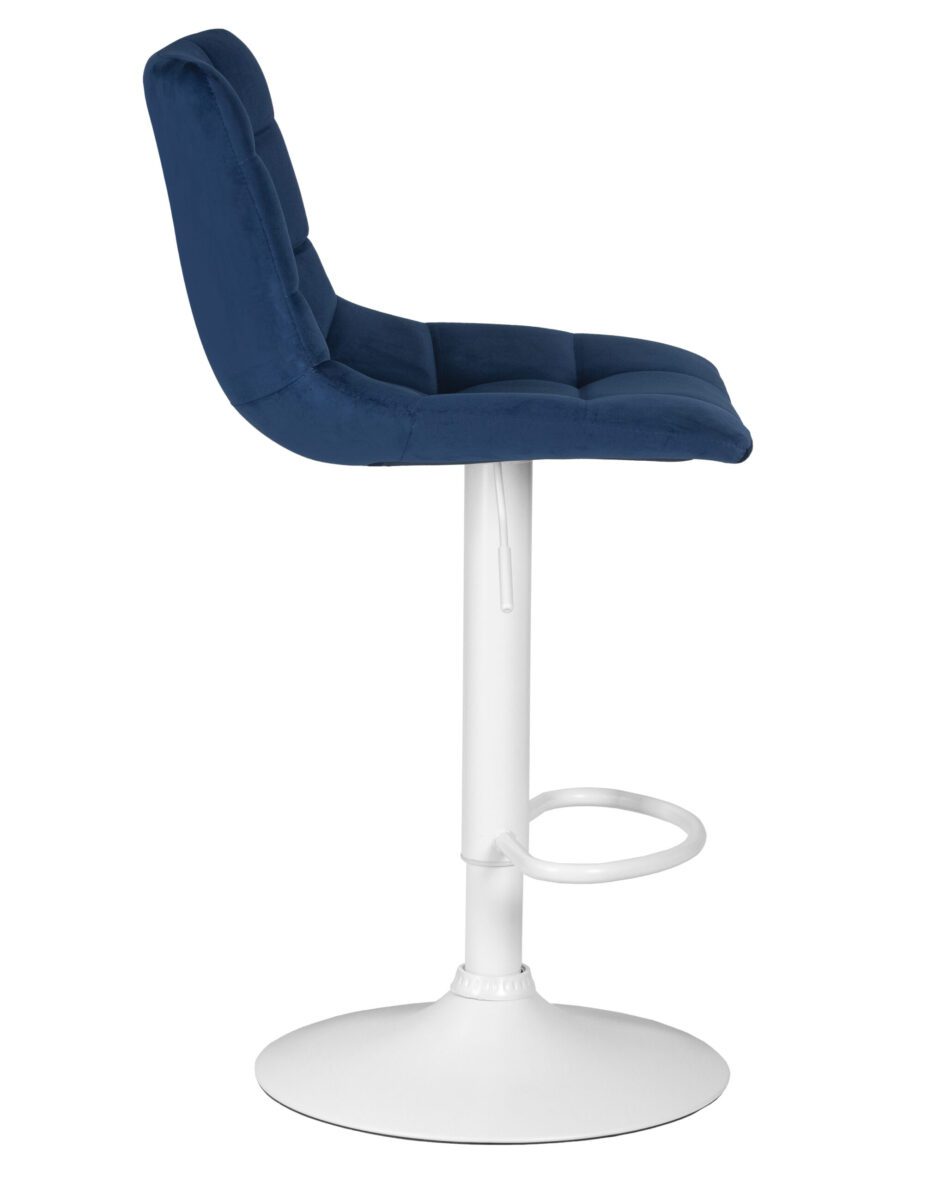 Стул барный DOBRIN TAILOR WHITE (синий велюр (MJ9-117)) — изображение 3