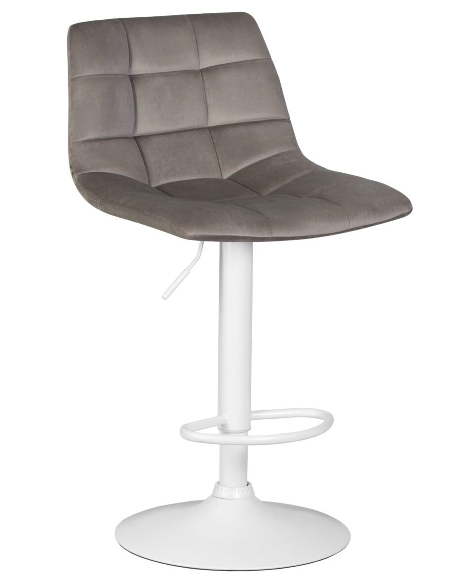 Стул барный DOBRIN TAILOR WHITE (серый велюр (MJ9-75)) -