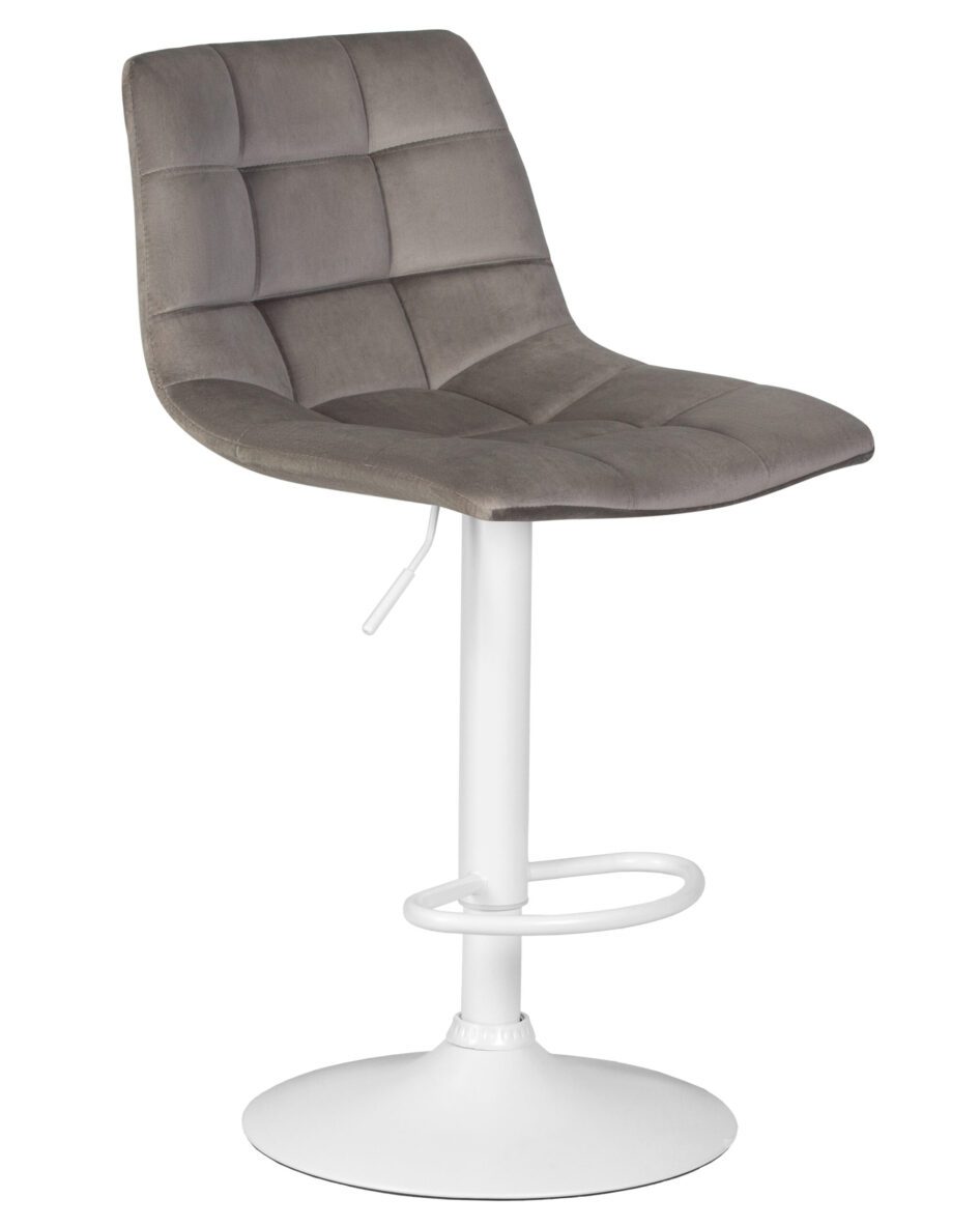 Стул барный DOBRIN TAILOR WHITE (серый велюр (MJ9-75)) — изображение 2