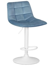 Стул барный DOBRIN TAILOR WHITE (пудрово-голубой велюр (MJ9-74)) -