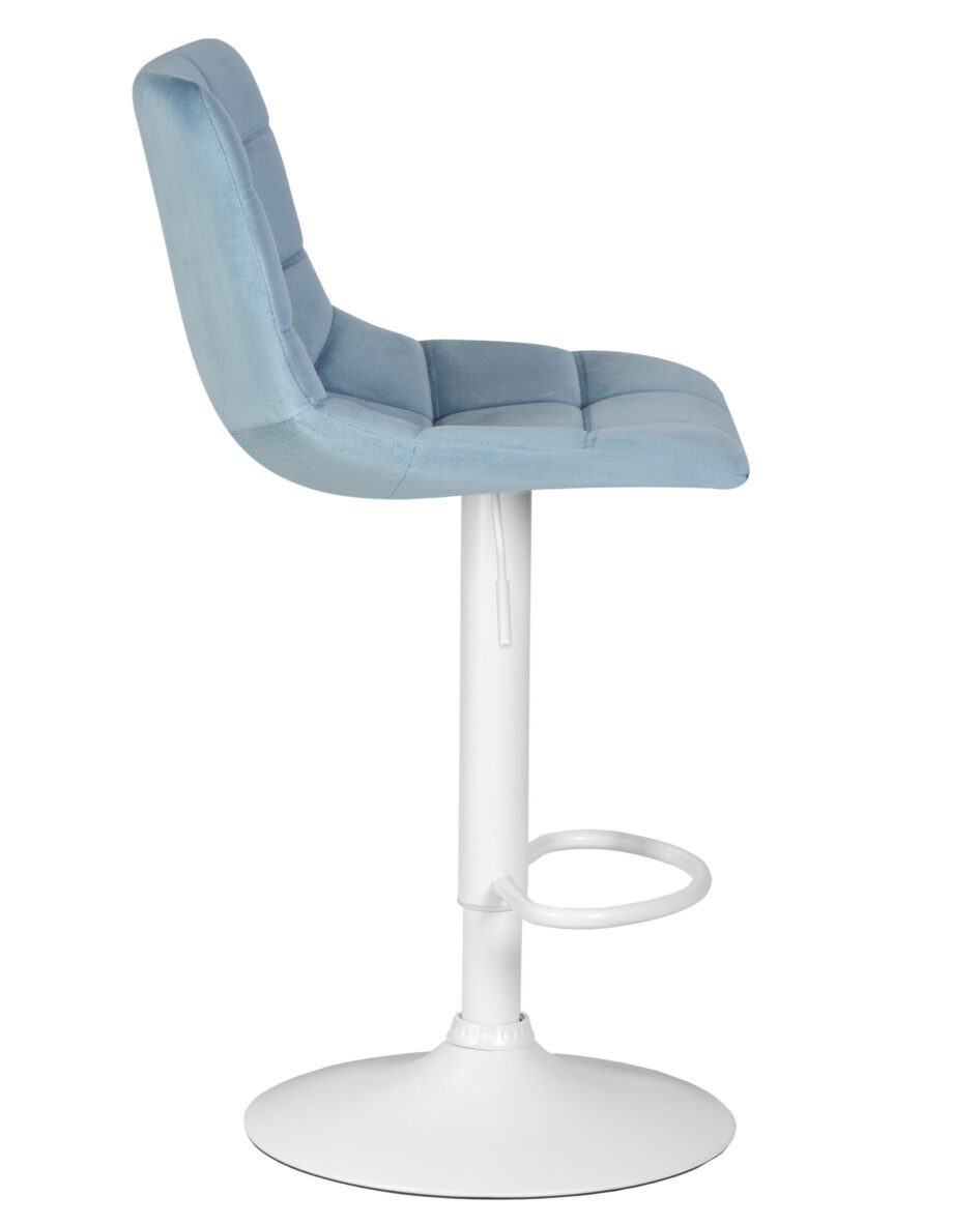 Стул барный DOBRIN TAILOR WHITE (пудрово-голубой велюр (MJ9-74)) — изображение 3