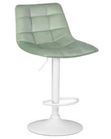 Стул барный DOBRIN TAILOR WHITE (пудрово-мятный велюр (MJ9-87)) -