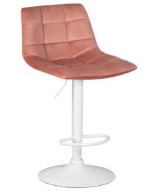 Стул барный DOBRIN TAILOR WHITE (пудрово-розовый велюр (MJ9-32)) -