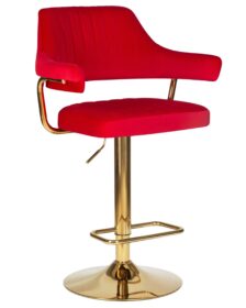 Стул барный DOBRIN CHARLY GOLD (красный велюр (MJ9-45)) -