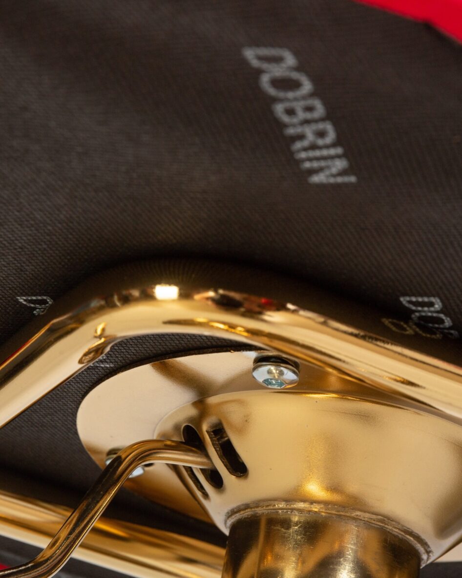 Стул барный DOBRIN CHARLY GOLD (красный велюр (MJ9-45)) — изображение 9