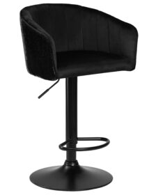 Стул барный DOBRIN DARCY BLACK SHINY (черный велюр с черно-золотыми пайетками) -