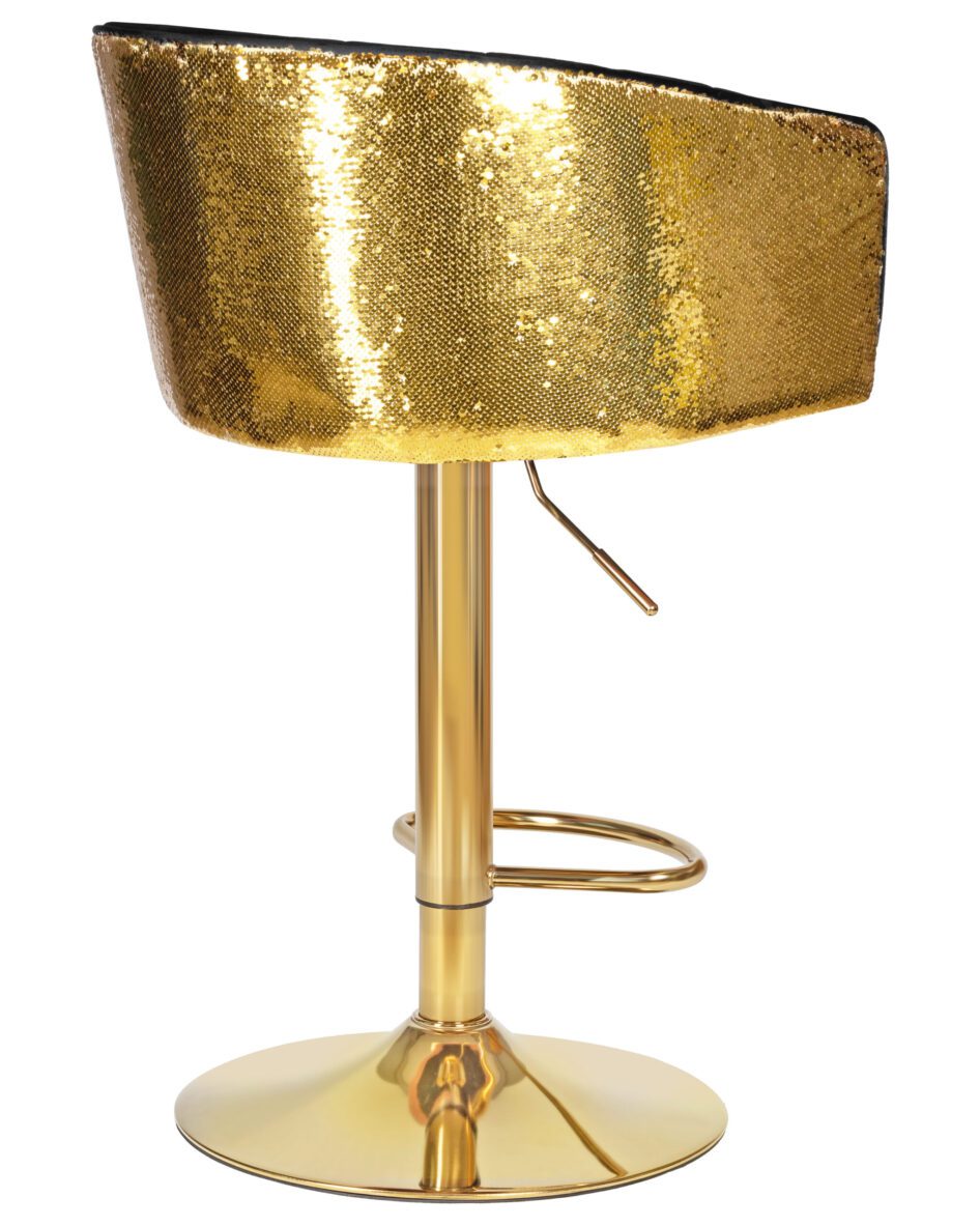 Стул барный DOBRIN DARCY GOLD SHINY (черный велюр с золотыми пайетками) — изображение 4