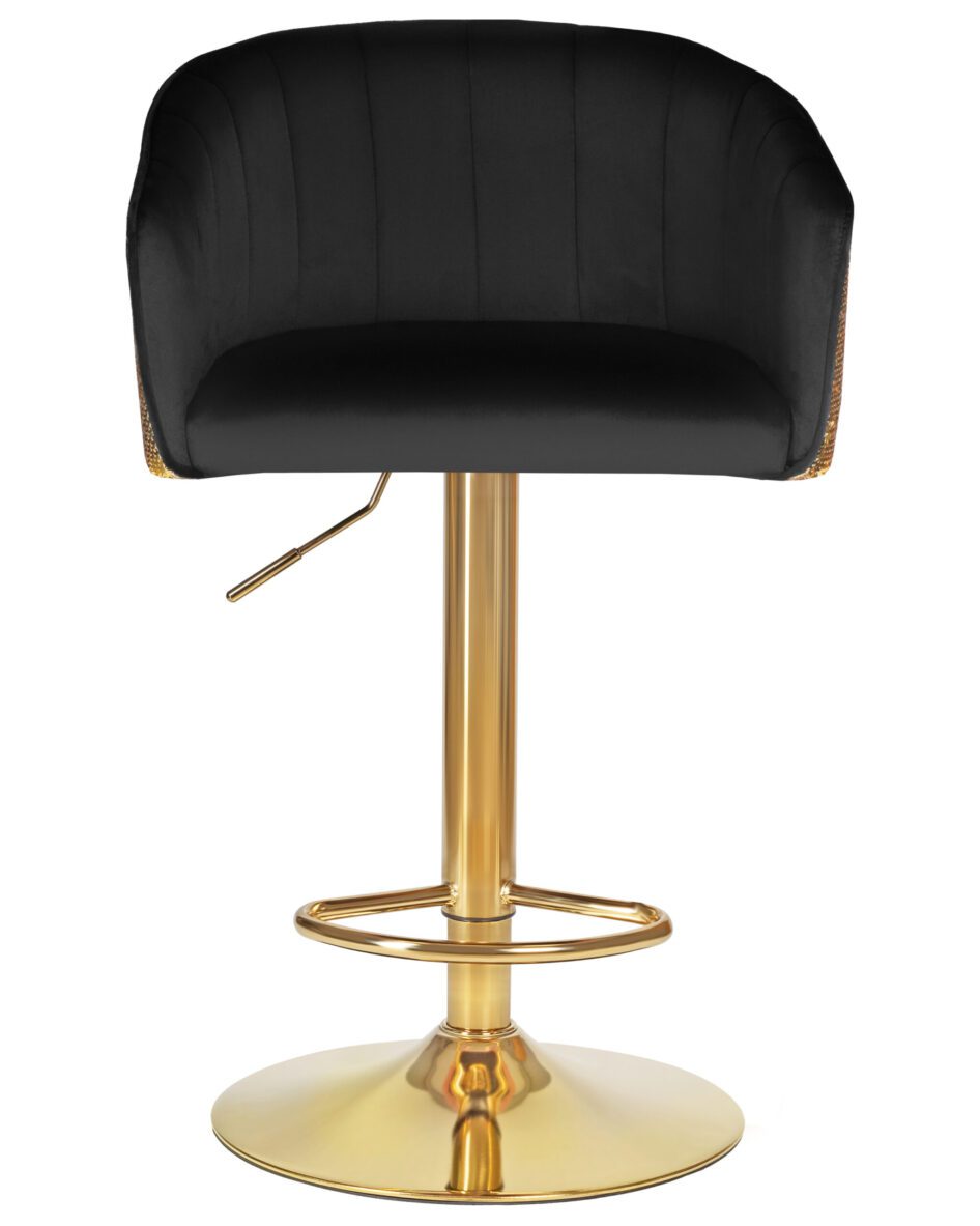 Стул барный DOBRIN DARCY GOLD SHINY (черный велюр с золотыми пайетками) — изображение 6
