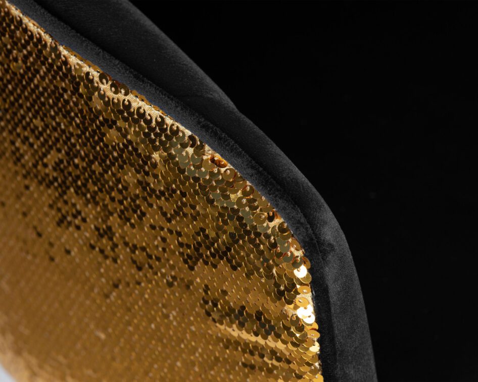 Стул барный DOBRIN DARCY GOLD SHINY (черный велюр с золотыми пайетками) — изображение 7