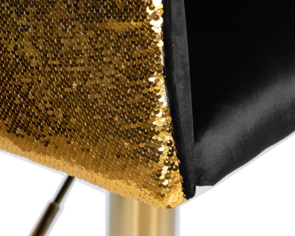 Стул барный DOBRIN DARCY GOLD SHINY (черный велюр с золотыми пайетками) — изображение 8