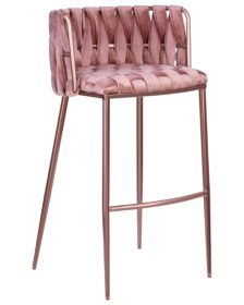 Стул барный DOBRIN EMMA ROSE GOLD (розовый велюр (VF-10)) -