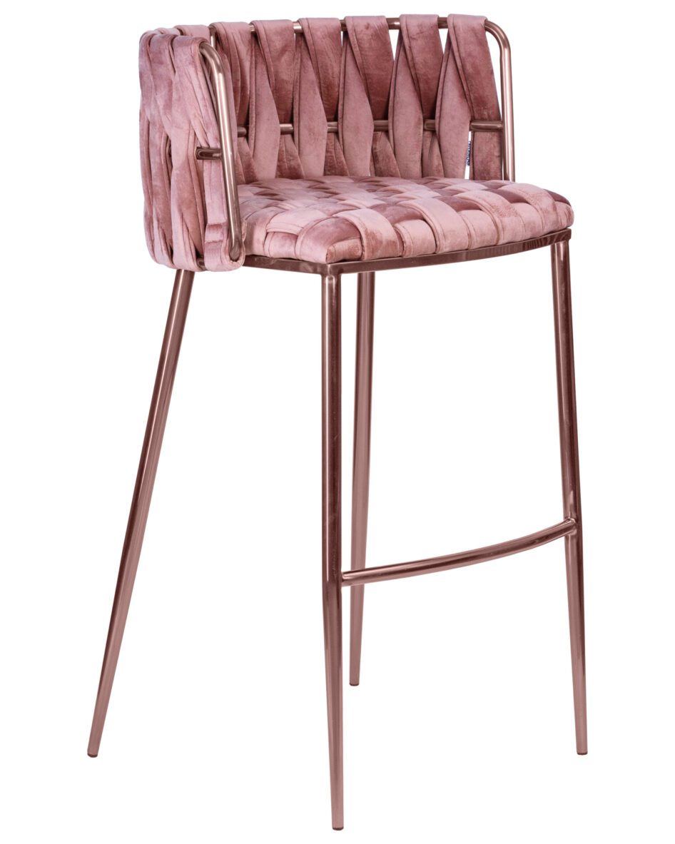 Стул барный DOBRIN EMMA ROSE GOLD (розовый велюр (VF-10)) — изображение 2