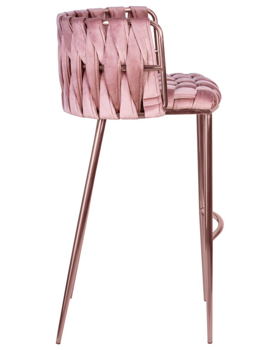 Стул барный DOBRIN EMMA ROSE GOLD (розовый велюр (VF-10)) — изображение 3