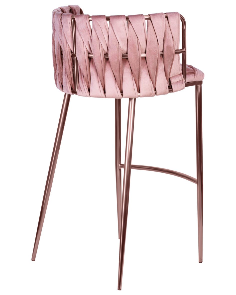 Стул барный DOBRIN EMMA ROSE GOLD (розовый велюр (VF-10)) — изображение 4