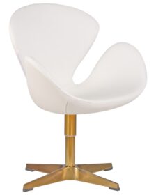 Кресло дизайнерское DOBRIN SWAN (белый кожзам P23