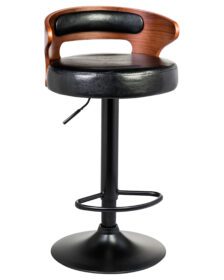 Стул барный DOBRIN FRED BLACK (коричневое дерево