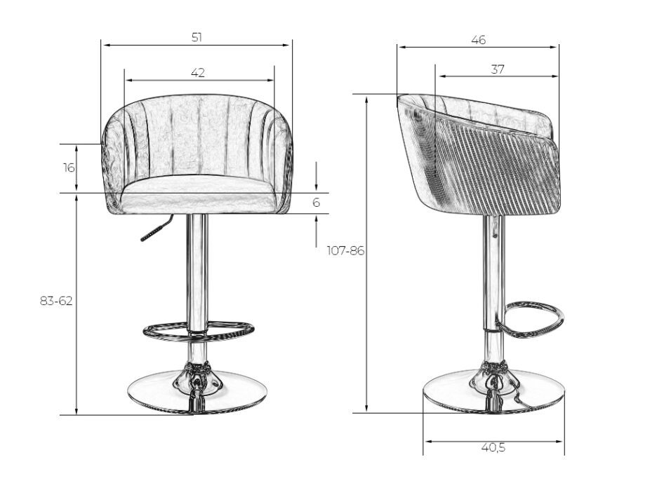 Стул барный DOBRIN DARCY (морской волны велюр (1922-7)) — изображение 9